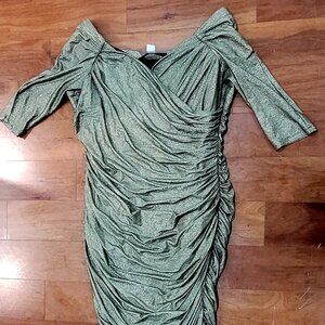 Gold Lurex Pug Pinup Girl Monica dress 4x